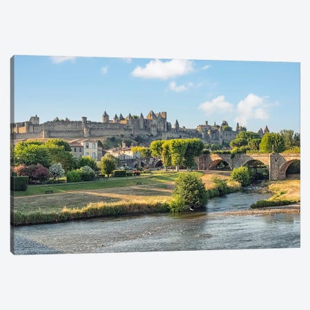 Carcassonne Morning Canvas Print #EMN1069} by Manjik Pictures Canvas Wall Art
