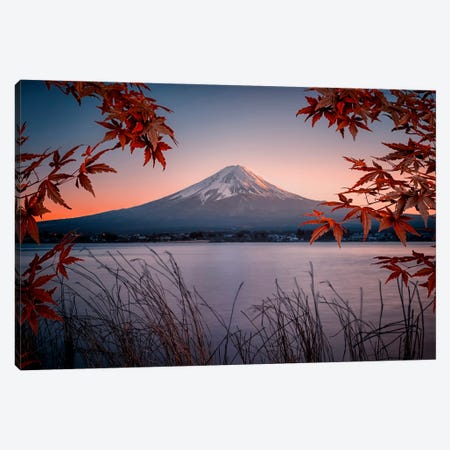 Mt Fuji At Dusk Canvas Print #EMN1075} by Manjik Pictures Canvas Art