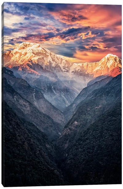 Himalayas Sunset Canvas Art Print - Manjik Pictures