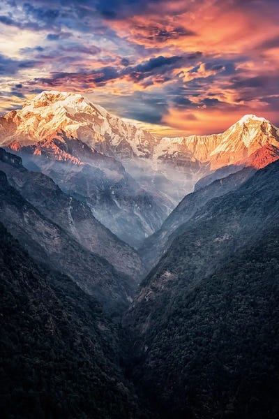 Mountain Sunrises & Sunsets: Himalayas Sunset by Manjik Pictures