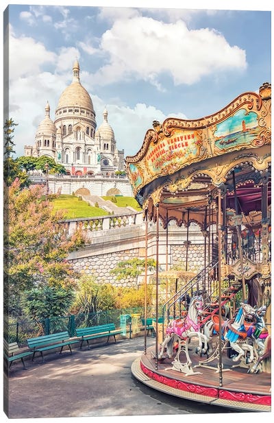 Sunny Montmartre Canvas Art Print - Manjik Pictures