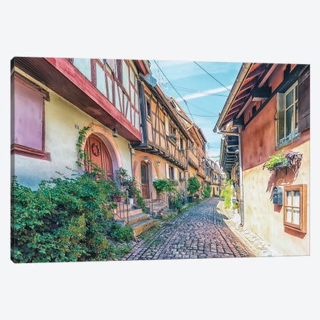 Alsace Street Canvas Print #EMN1097} by Manjik Pictures Canvas Wall Art