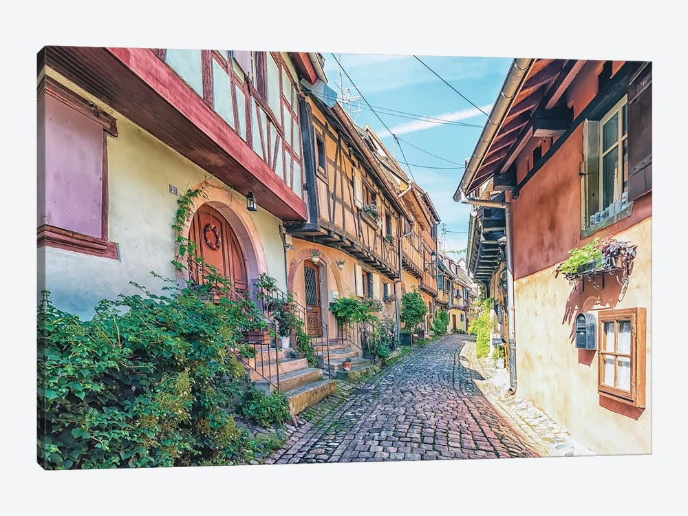 Alsace Street by Manjik Pictures 1-piece Canvas Art