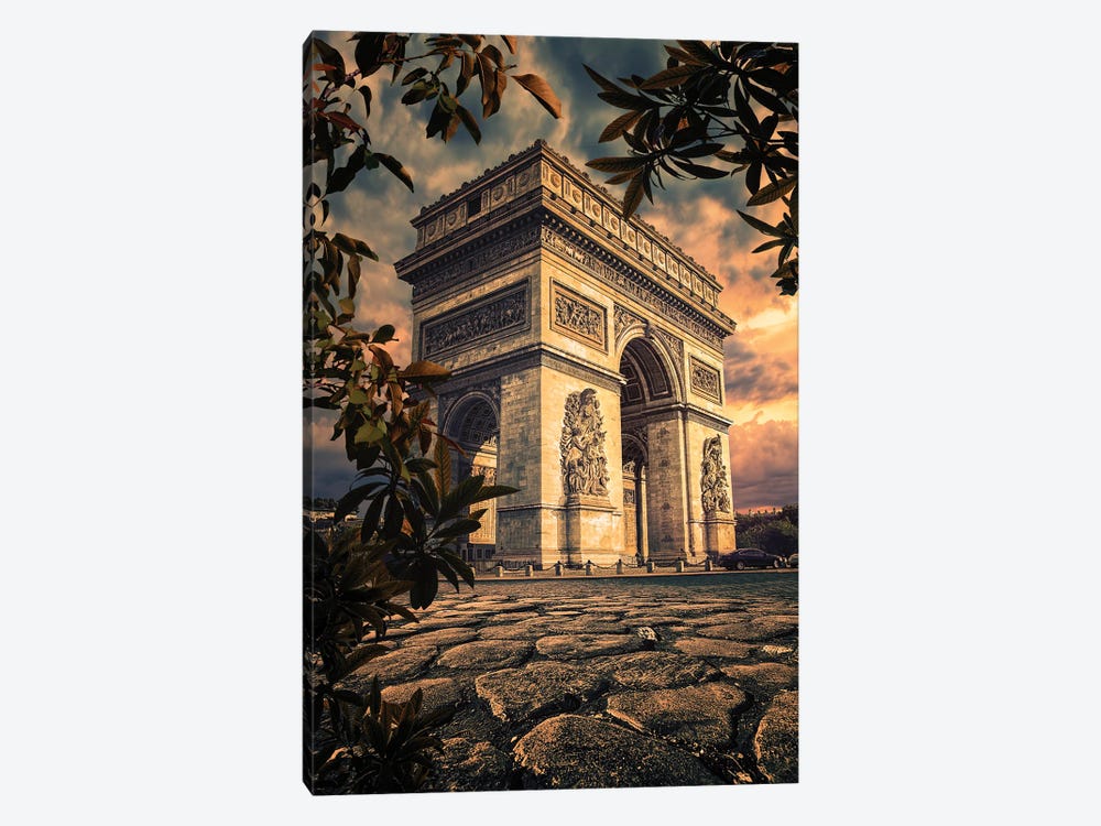 Sunset In Paris by Manjik Pictures 1-piece Canvas Print