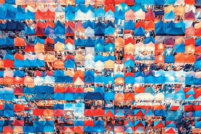 Bangkok Market by Manjik Pictures metal wall art