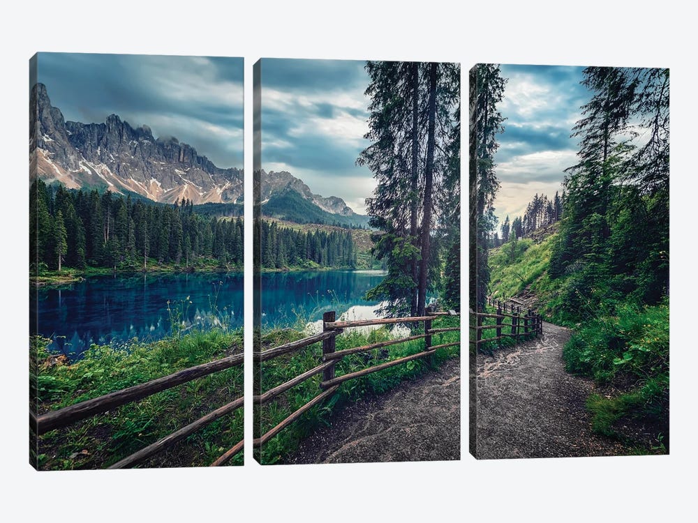 Evening In Carezza by Manjik Pictures 3-piece Canvas Wall Art
