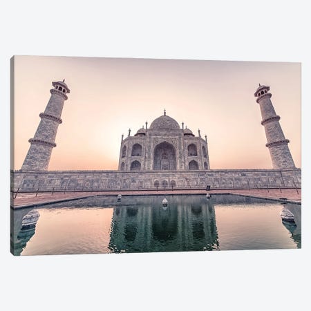 Taj In The Morning Canvas Print #EMN1114} by Manjik Pictures Canvas Art Print