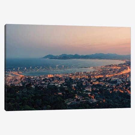 Sunset In Cannes Canvas Print #EMN1117} by Manjik Pictures Canvas Art Print