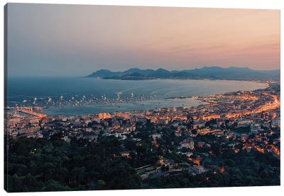 Sunset In Cannes Canvas Art Print