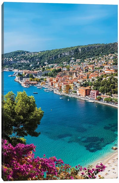Colorful French Riviera Canvas Art Print - Manjik Pictures