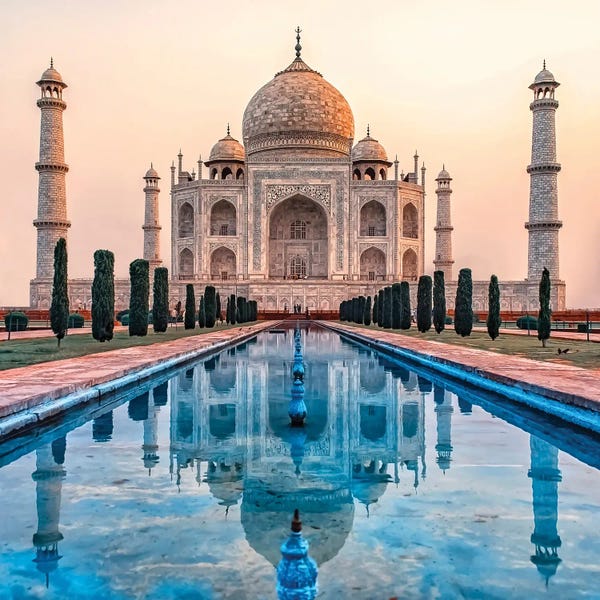 The Seven Wonders Of The World: Taj Mahal Morning by Manjik Pictures