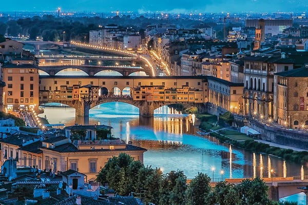 Rivers, Lakes & Waterfronts: Florence At Dusk by Manjik Pictures
