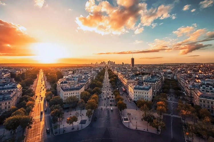 Sunset In Paris City