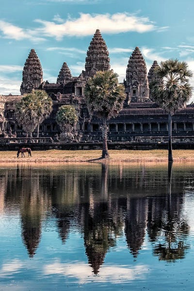 Angkor Reflection by Manjik Pictures framed canvas print