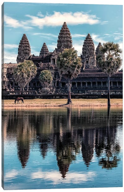 Angkor Reflection Canvas Art Print - Southeast Asian Culture
