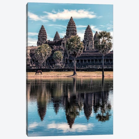 Angkor Reflection Canvas Print #EMN1126} by Manjik Pictures Canvas Wall Art