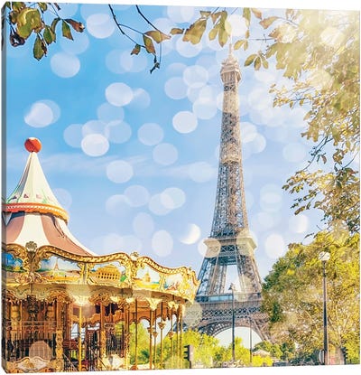 Beautiful Light In Paris Canvas Art Print - Carousels