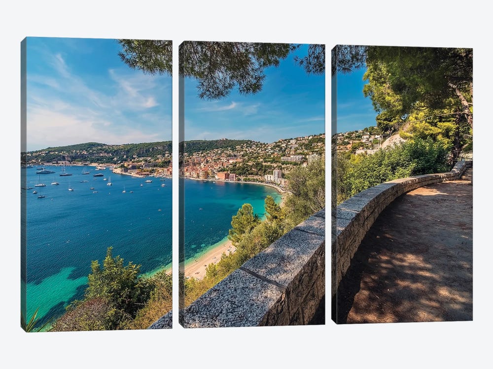 French Riviera Coast by Manjik Pictures 3-piece Canvas Art Print