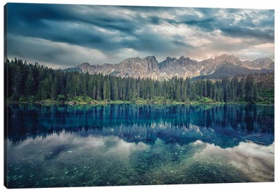 Dolomites In The Evening Canvas Art Print - Layered Landscapes