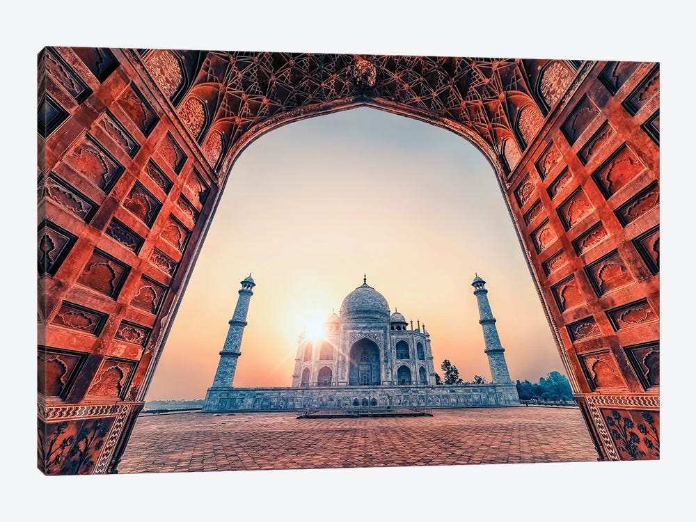 Taj Mahal By The Arch by Manjik Pictures 1-piece Canvas Wall Art