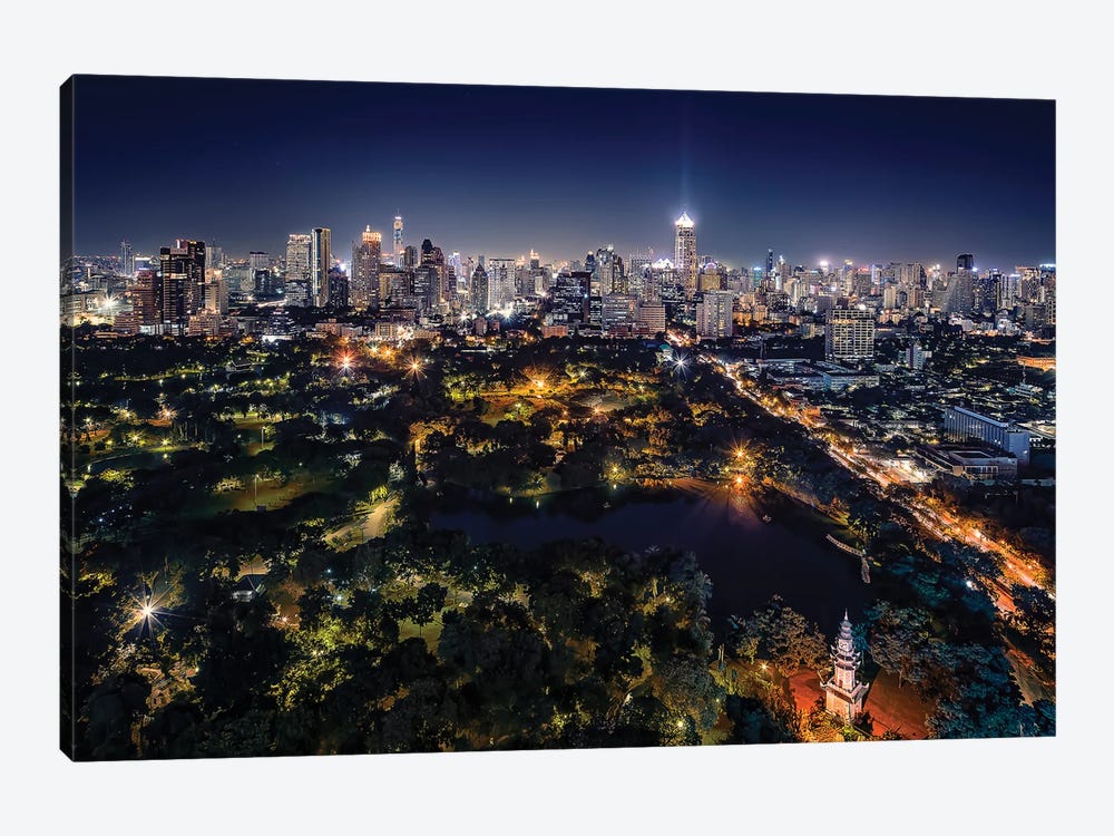 Bangkok Skyline by Manjik Pictures 1-piece Canvas Art Print