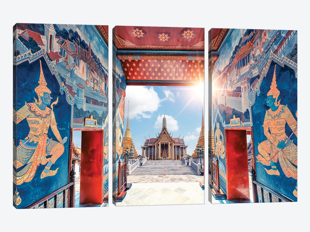 Colorful Grand Palace by Manjik Pictures 3-piece Canvas Print
