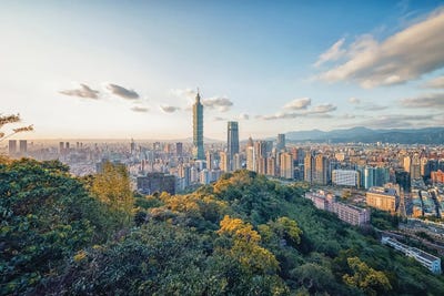Taipei Panorama by Manjik Pictures framed canvas print