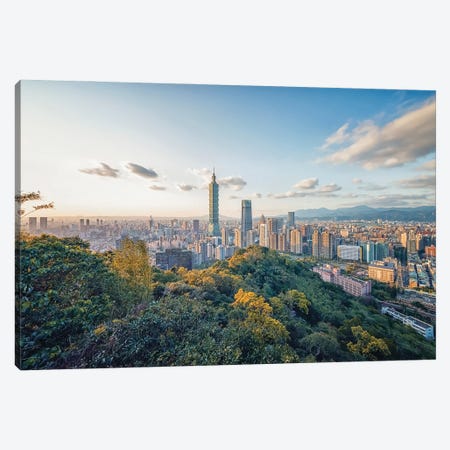Taipei Panorama Canvas Print #EMN1150} by Manjik Pictures Canvas Art
