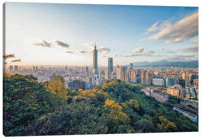 Taipei Panorama Canvas Art Print - Taiwan