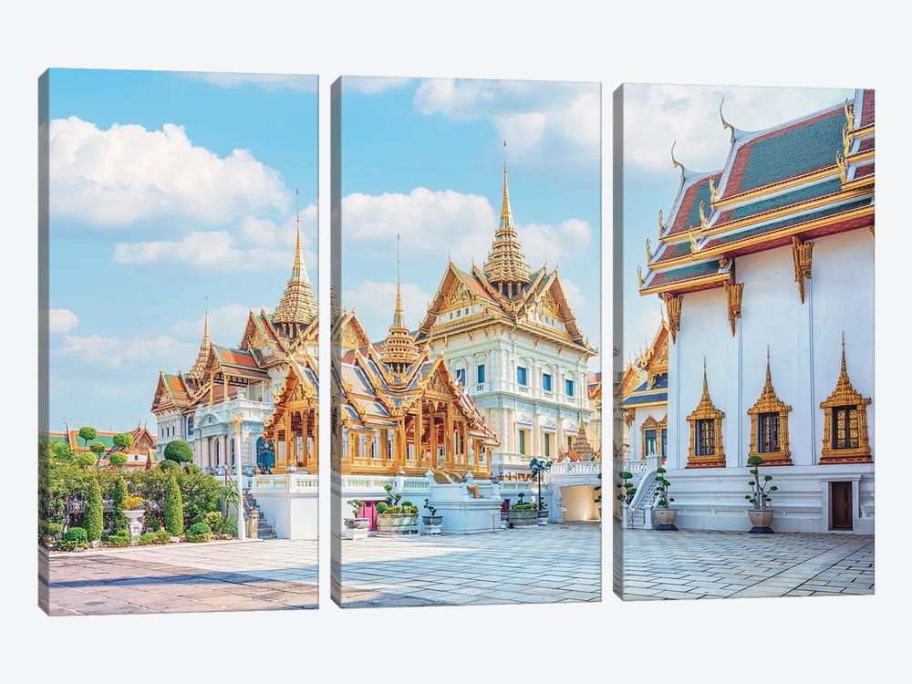 Royal Palace Of Bangkok by Manjik Pictures 3-piece Canvas Artwork
