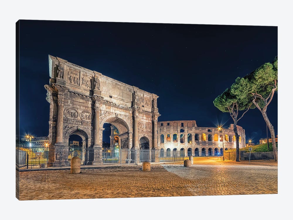 Rome By Night by Manjik Pictures 1-piece Canvas Artwork