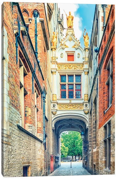 Street In Bruges Canvas Art Print - Belgium