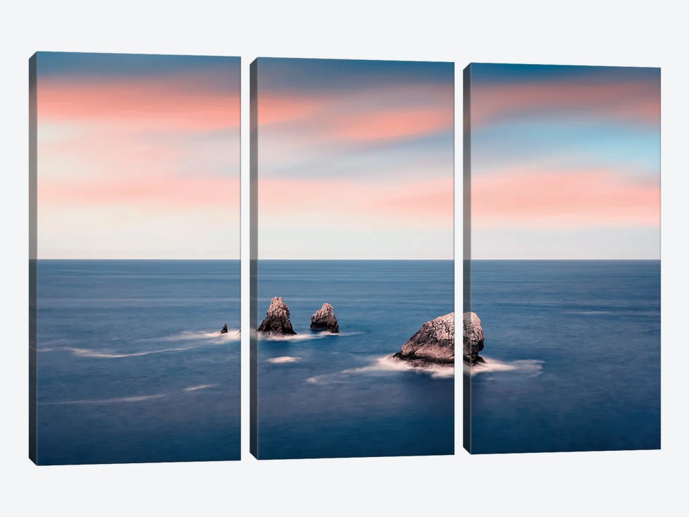 Ocean Sunset by Manjik Pictures 3-piece Canvas Wall Art