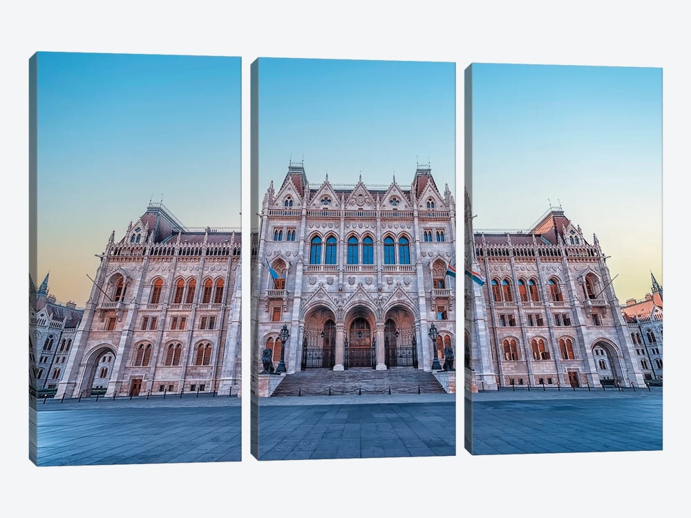 Parliament Backside by Manjik Pictures 3-piece Canvas Wall Art
