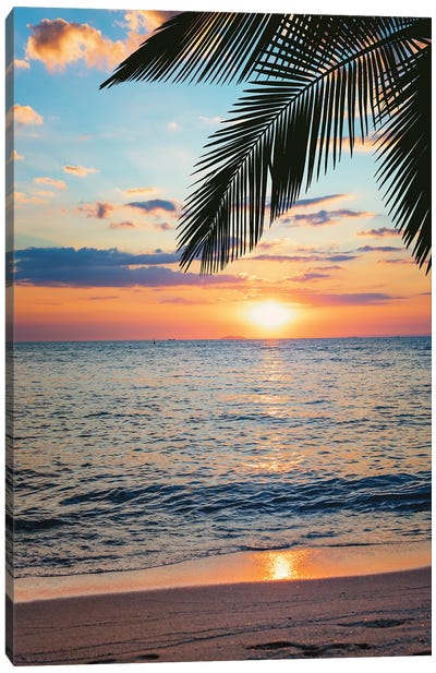 Beach Sunset Canvas Art Print - Manjik Pictures