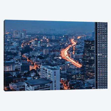 Traffic In Bangkok Canvas Print #EMN1187} by Manjik Pictures Canvas Wall Art