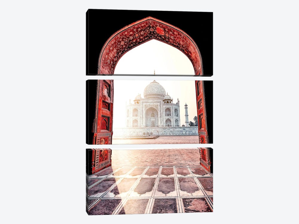 Sunlight On The Taj by Manjik Pictures 3-piece Canvas Art