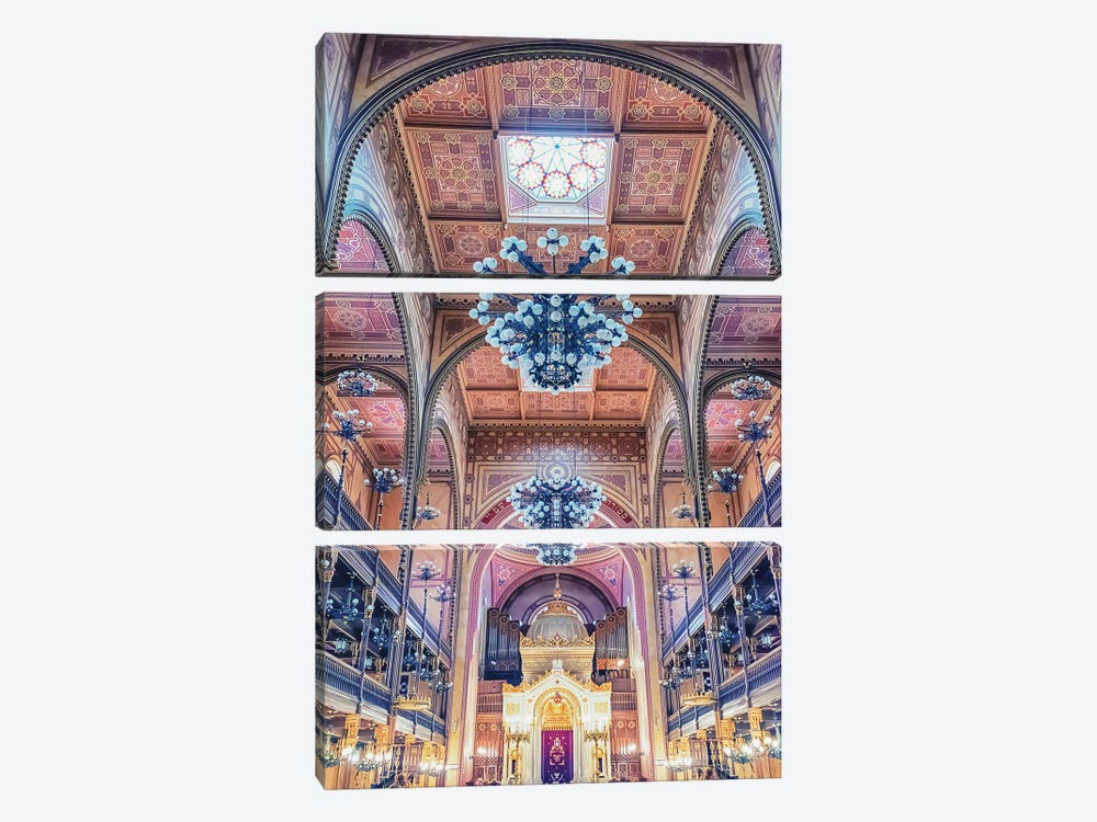Budapest Synagogue by Manjik Pictures 3-piece Canvas Art Print