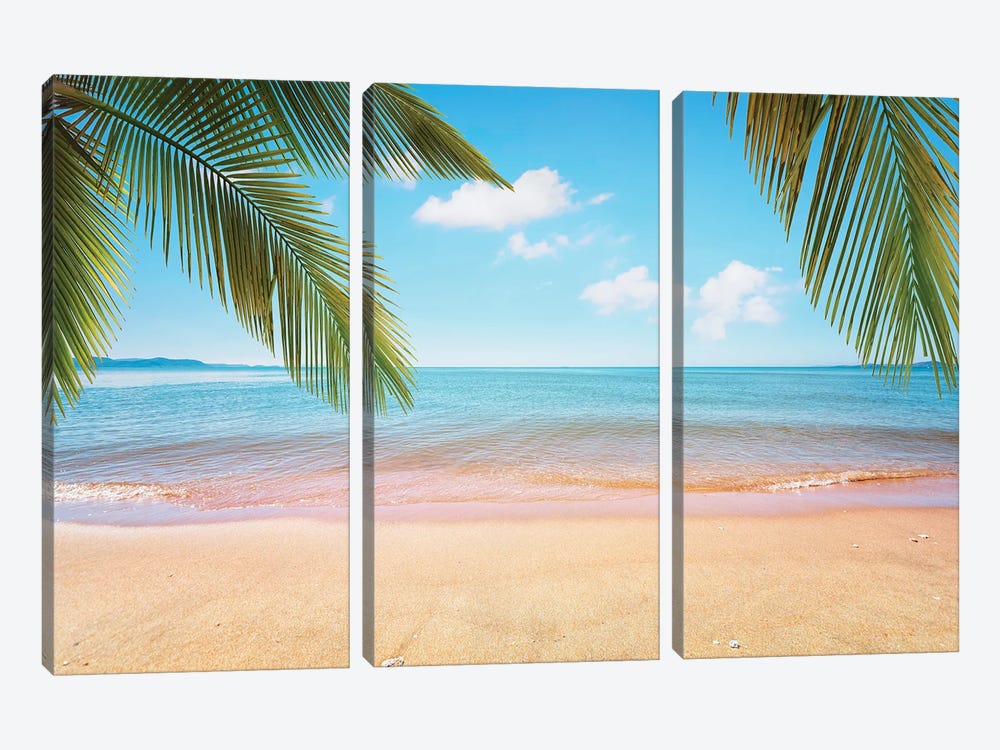 Peaceful Beach by Manjik Pictures 3-piece Canvas Artwork