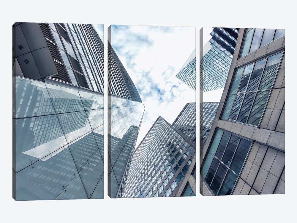 Buildings In Frankfurt by Manjik Pictures 3-piece Canvas Wall Art