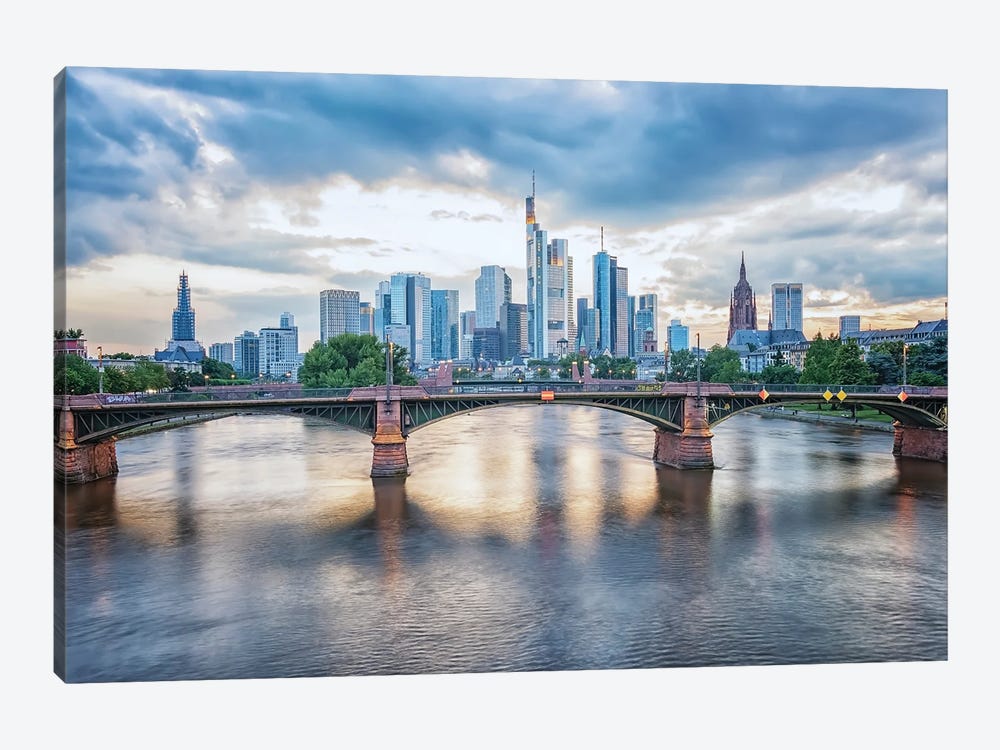 Frankfurt In The Evening by Manjik Pictures 1-piece Canvas Wall Art