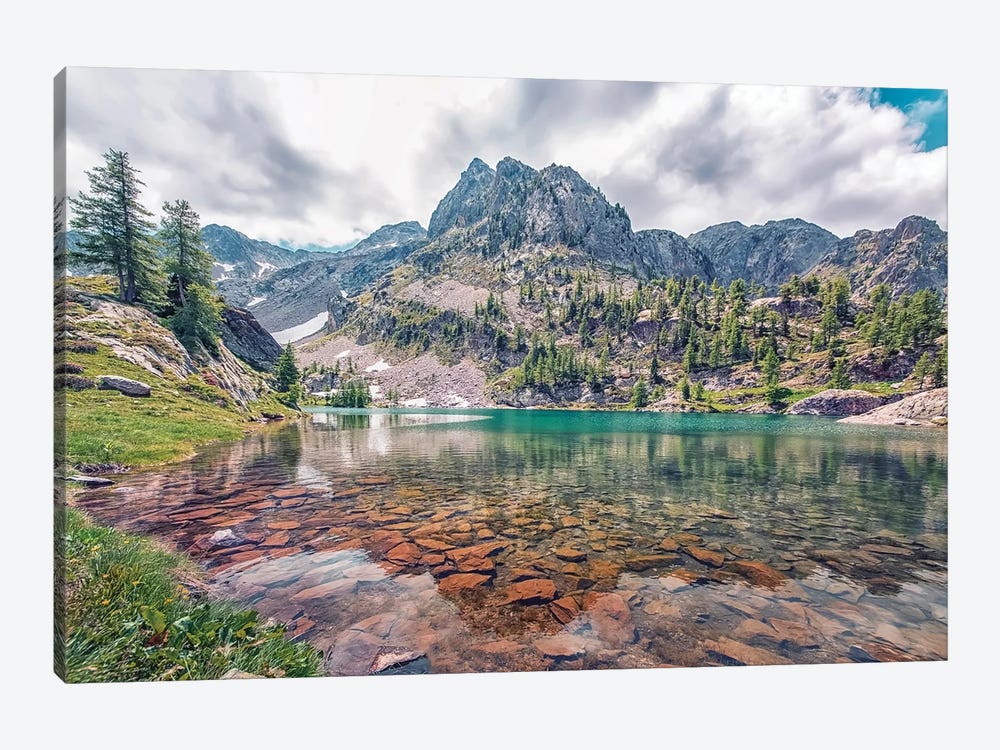 French Alps Lake by Manjik Pictures 1-piece Canvas Artwork