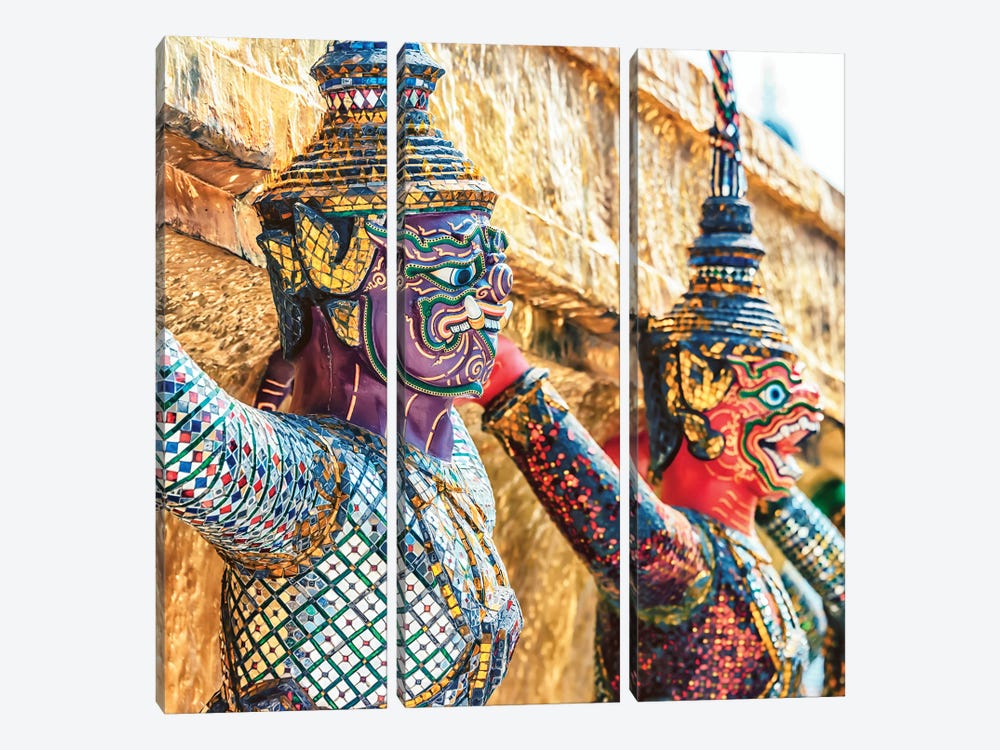 Guardian Statues by Manjik Pictures 3-piece Canvas Print