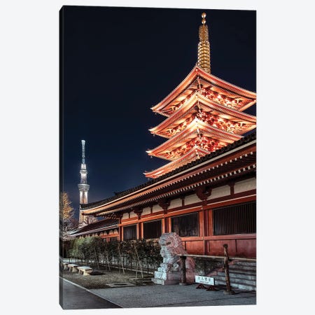 Tokyo By Night Canvas Print #EMN121} by Manjik Pictures Art Print