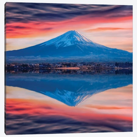 Kawaguchi Sunset Canvas Print #EMN1224} by Manjik Pictures Canvas Print