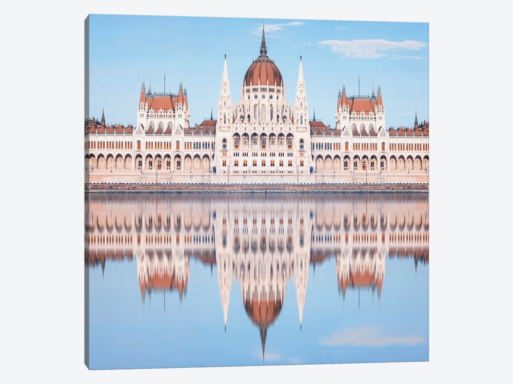 Hungarian Parliament Reflection by Manjik Pictures 1-piece Canvas Artwork