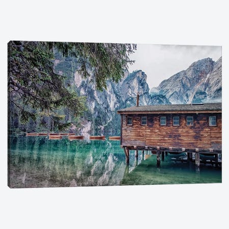The Wooden Cabin Canvas Print #EMN1237} by Manjik Pictures Canvas Wall Art