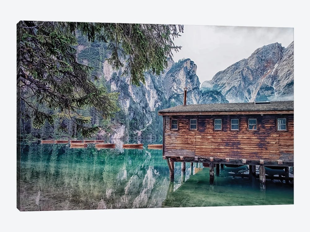 The Wooden Cabin by Manjik Pictures 1-piece Canvas Art Print