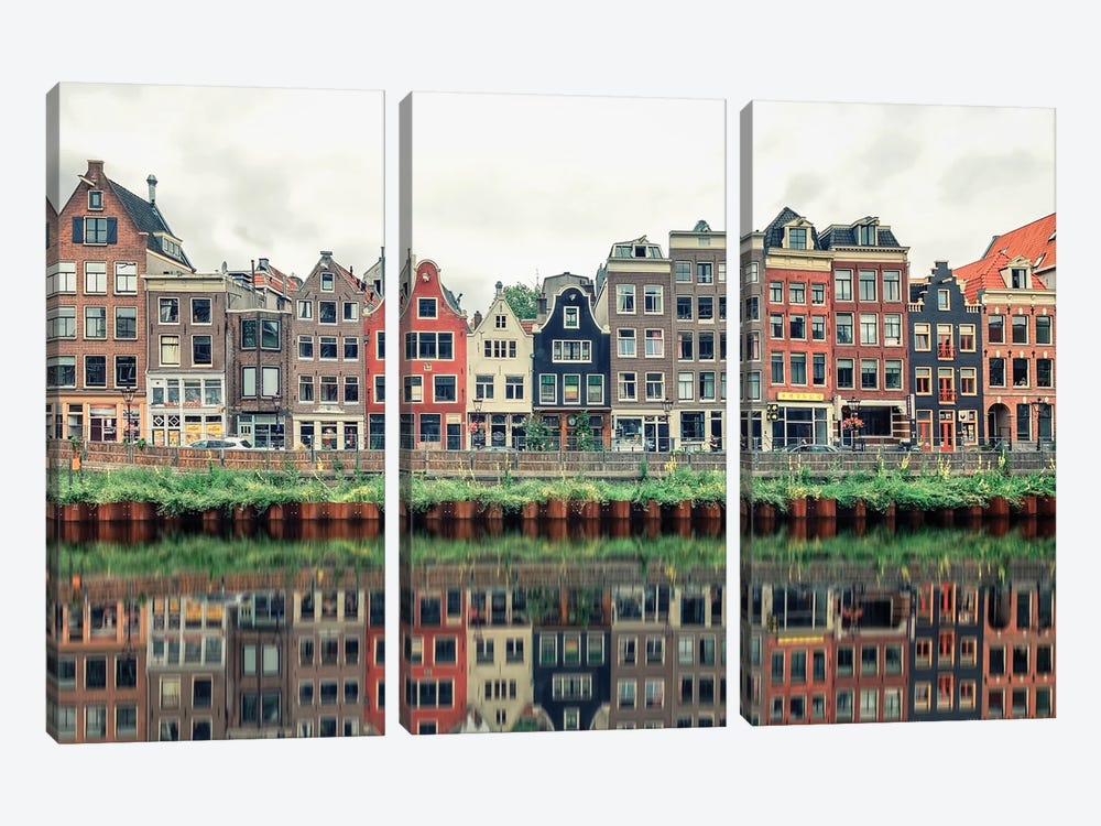 Colorful Amsterdam by Manjik Pictures 3-piece Canvas Artwork