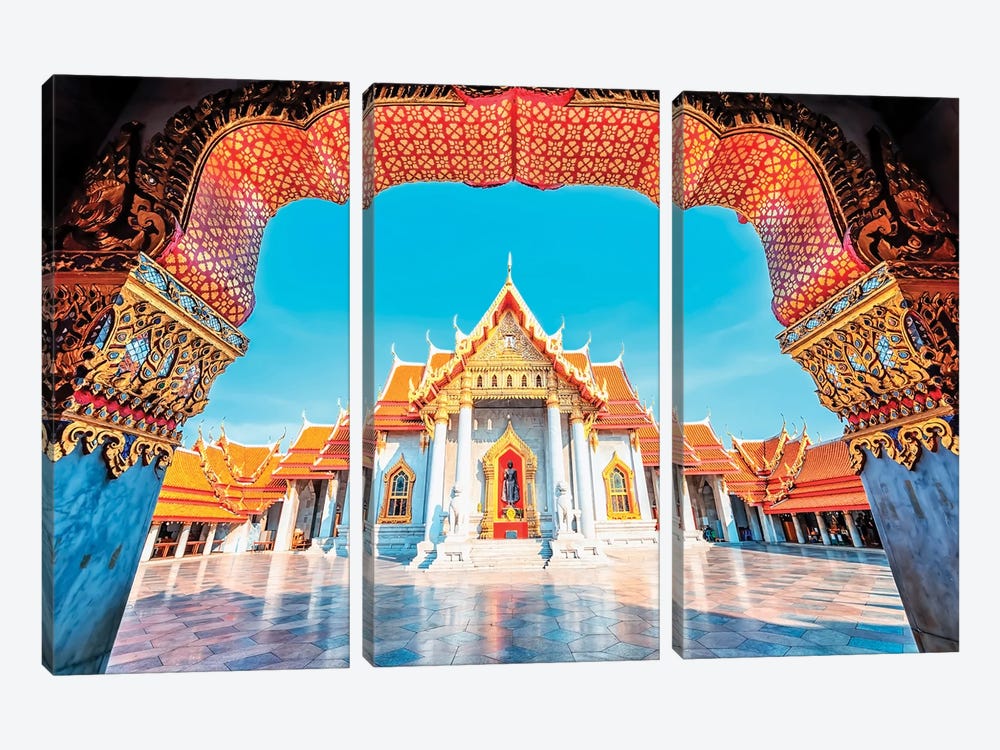 Wat Benchamabophit Dusitwanaram by Manjik Pictures 3-piece Art Print